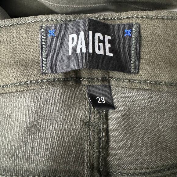 Anthropologie Paige Hoxton High-Rise Coated Ankle Skinny Olive Jeans Size 29 NWT - Picture 10 of 11